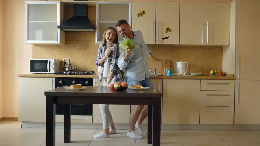Antrasit Ahşap Mutfak Dolabı Modeli
